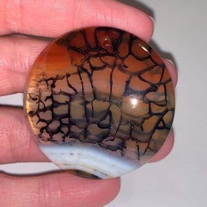 Round Dragon Veins Agate Focal Pendant